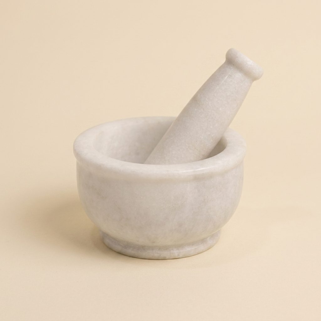 Mortar and Pestle, Wonder White — 4 Inches, Marble