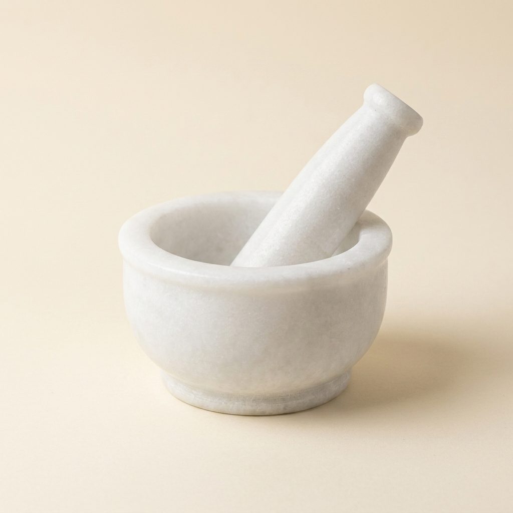 Mortar and Pestle, Wonder White — 6 Inches, Marble