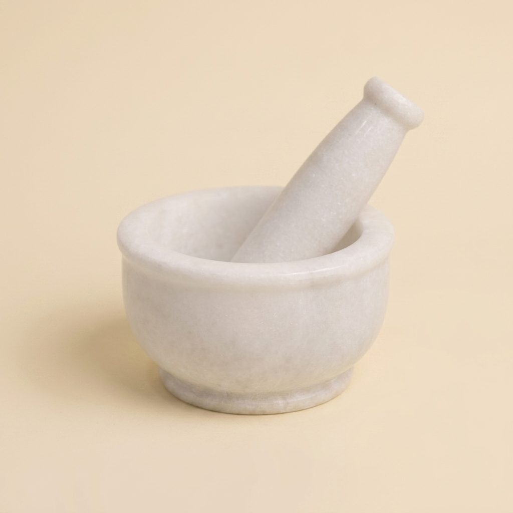 Mortar and Pestle, Wonder White — 5 Inches, Marble
