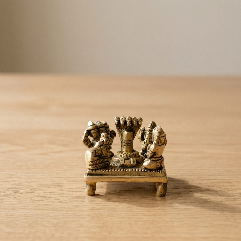 Brass Ganesha On Lotus