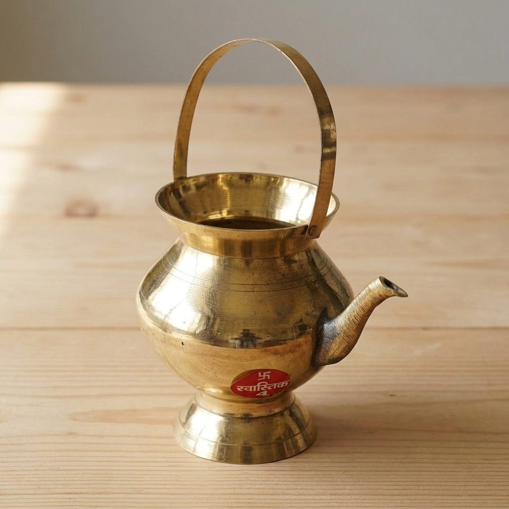 Larger Brass Kalash Swastik 4